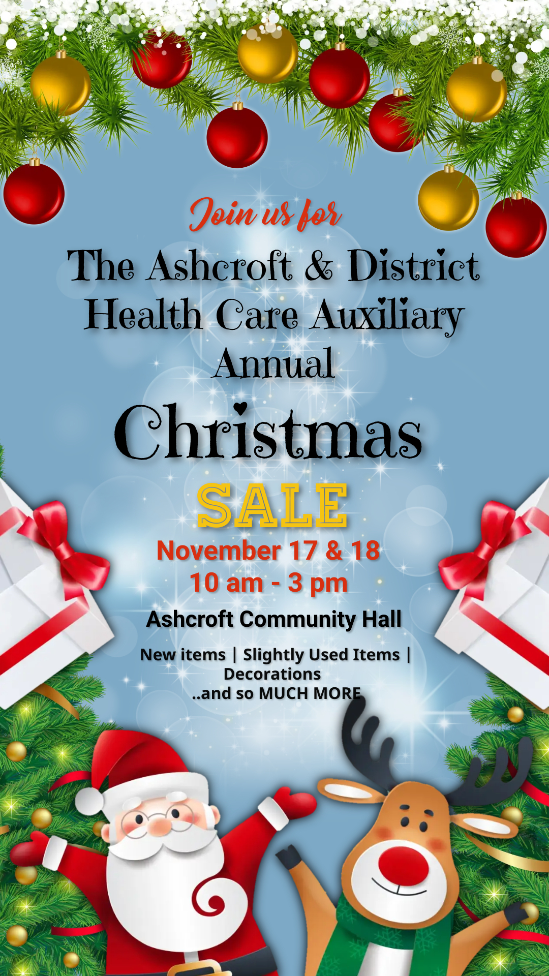 Ashcroft & District Health Care Auxiliary Annual Christmas Sale