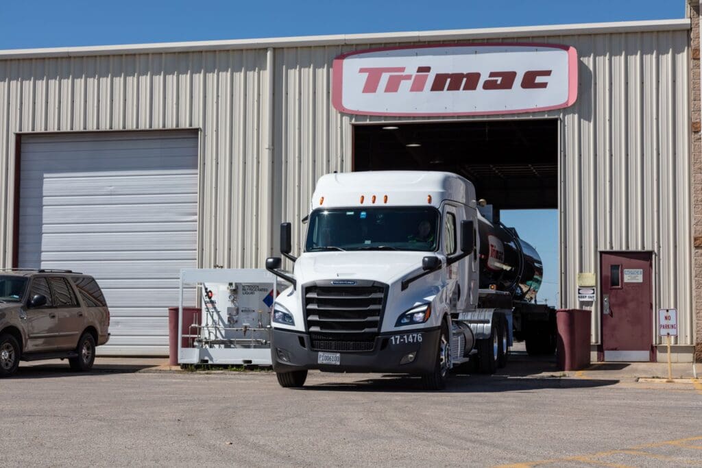 Trimac Truck exits bay