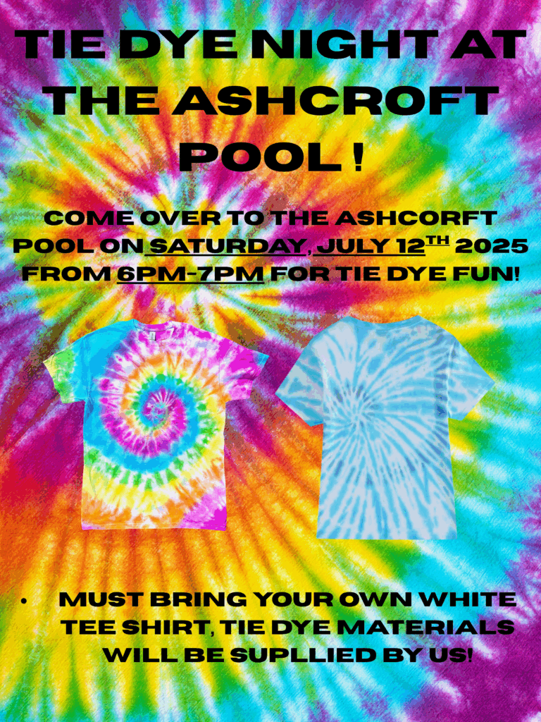 Tie Dye Night at the Ashcroft Pool - The Village of Ashcroft