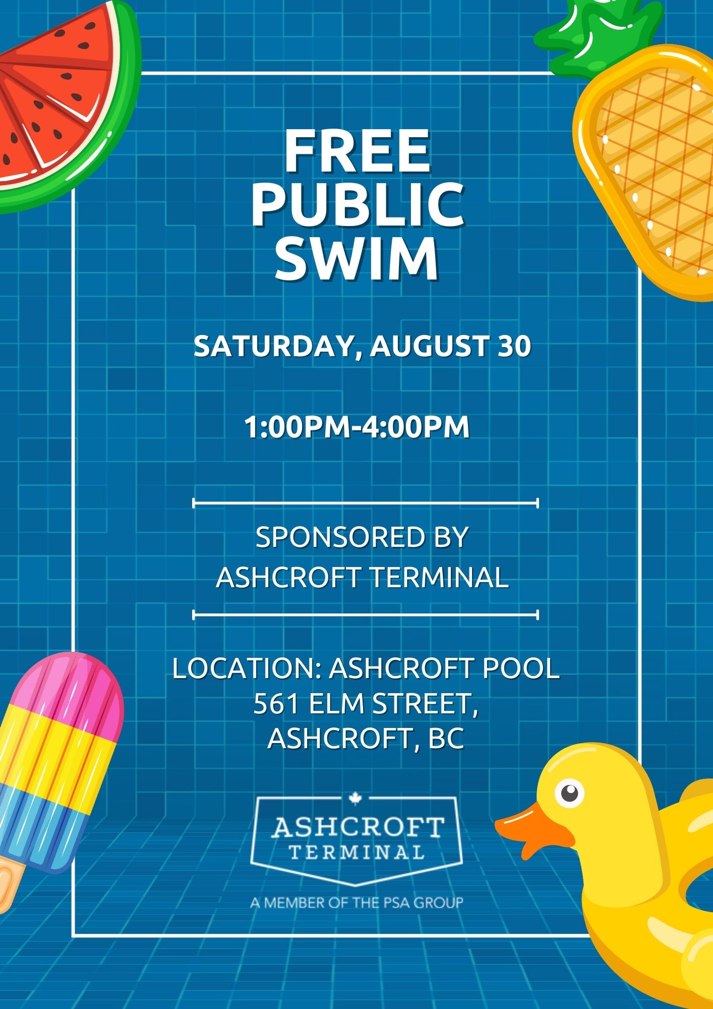 Free Swim - Sponsored by Ashcroft Terminal - The Village of Ashcroft